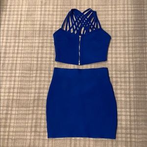 Bandage high waisted skirt & top set.